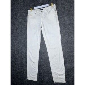 Just Cavalli White Jeans with Gold Embroidered Back Pockets - Women's Size 31